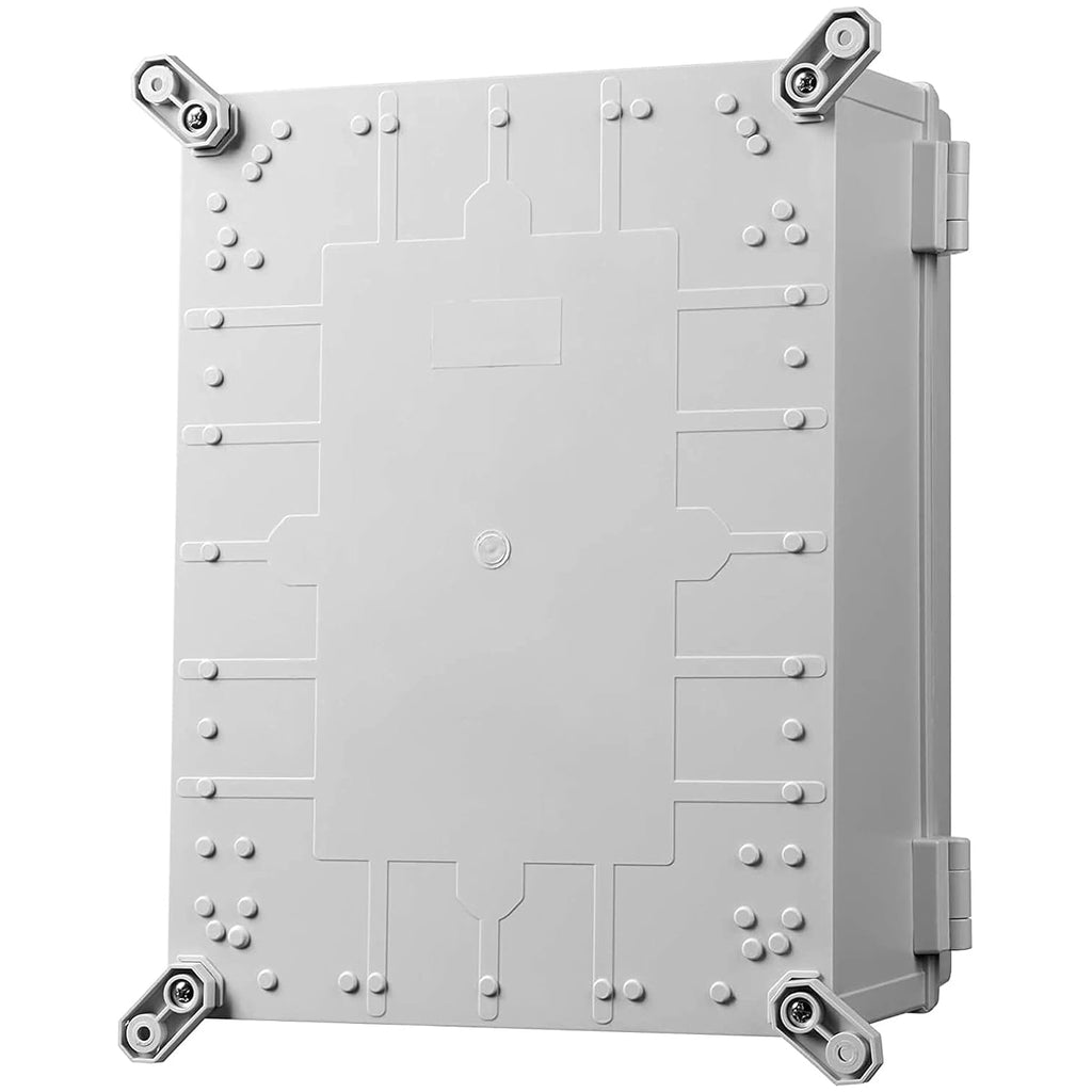 Co. 7.9" x 11.8" x 6.3" ABS Waterproof IP67 Hinged Electronics Box with Mounting Plate, Bracket, Project Box (4 Pack)