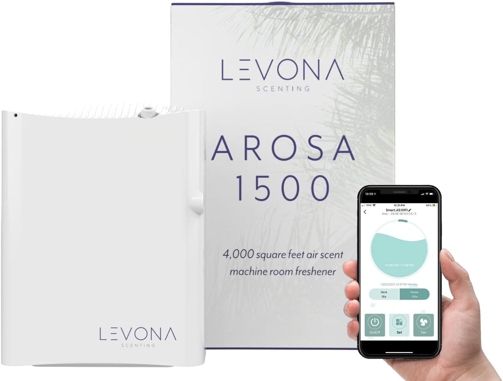 Levona Scent Arosa 1500 HVAC Diffuser – Whole House Aroma Diffuser & Fragrance Air Freshener Machine for Home, Office & Hotel – Smart App Controlled – Covers up to 4000 SQFT (Scent Not Included)