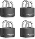 Covered Aluminum Padlock with Key, 8 Pack 1-9/16" Padlocks with Same Key，Key Lock for Outdoors