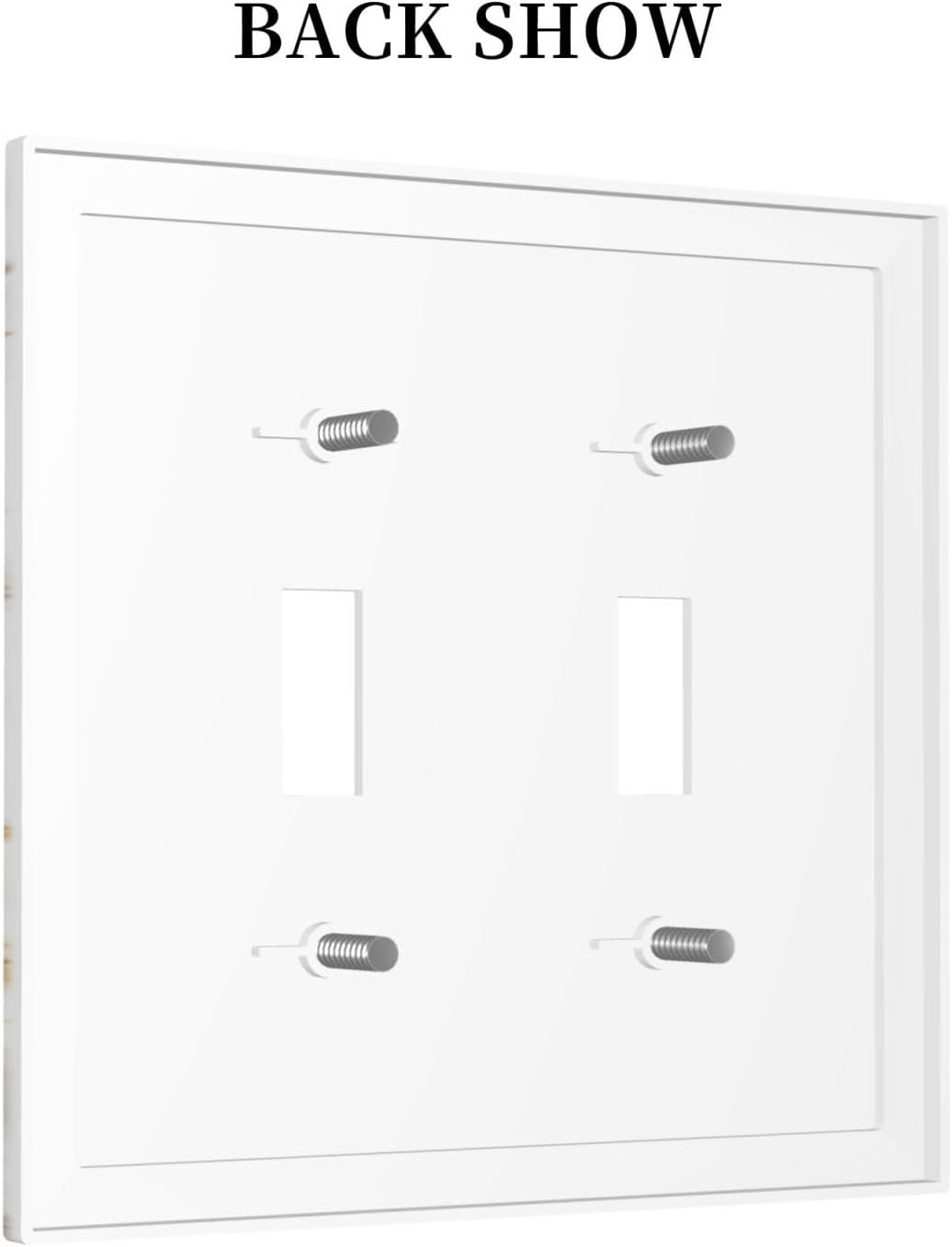 Luxurious Marble Abstract White Gold Tile Modern Simplicity Decorative Switch Plates 2 Gang Double Toggle Outlet Light Switch Cover Wall Plate Electrical Faceplate for Bathroom Kitchen Decor