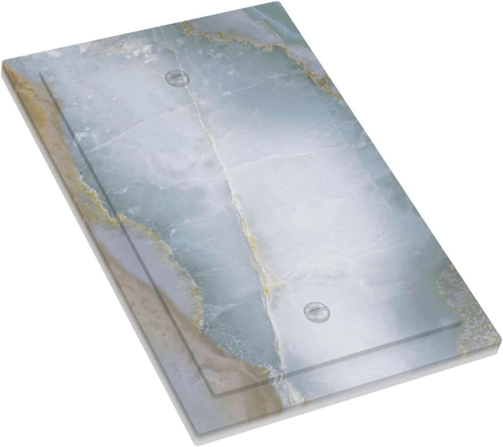 Light Switch Cover Plate Colored Art Marble Golden Line 1 Gang No Device Blank Electrical Wall Plates Faceplate Decorative Switch Plate For Bathroom Kitchen Decor
