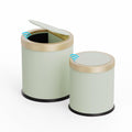 URALFA 2Pack Automatic Bathroom Trash Can, Touchless Motion Sensor Garbage Can with Lid, Smart Dog Proof Trash Bin, Plastic Wastebasket for Bedroom, Office, Living Room, 2.8 Gallon+3.7 Gallon (Green)