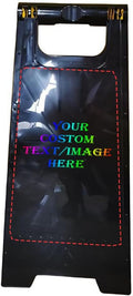 30 Pack Custom No Parking Sign - Personalized Portable Folding Board with Reflective, Writable Surface for Commercial Use (Black)