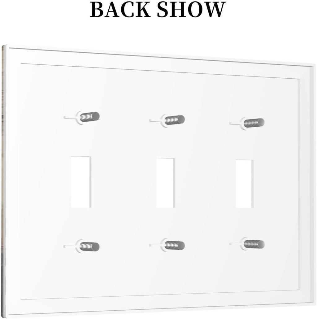Decorative Switch Plates Vintage Octopus Ocean Sailboat Bizarre Adventure 3 Gang Wall Plate Faceplate Triple Toggle Light Switch Cover Electrical Wall Panels for Bathroom Kids room Decor