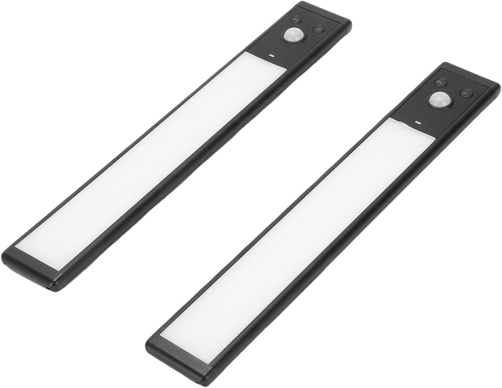 2pcs Under Cabinet Lights Rechargeable LED Motion Sensor Lights Indoor Magnetic Closet Lamps for Kitchen Stick On 3 Color