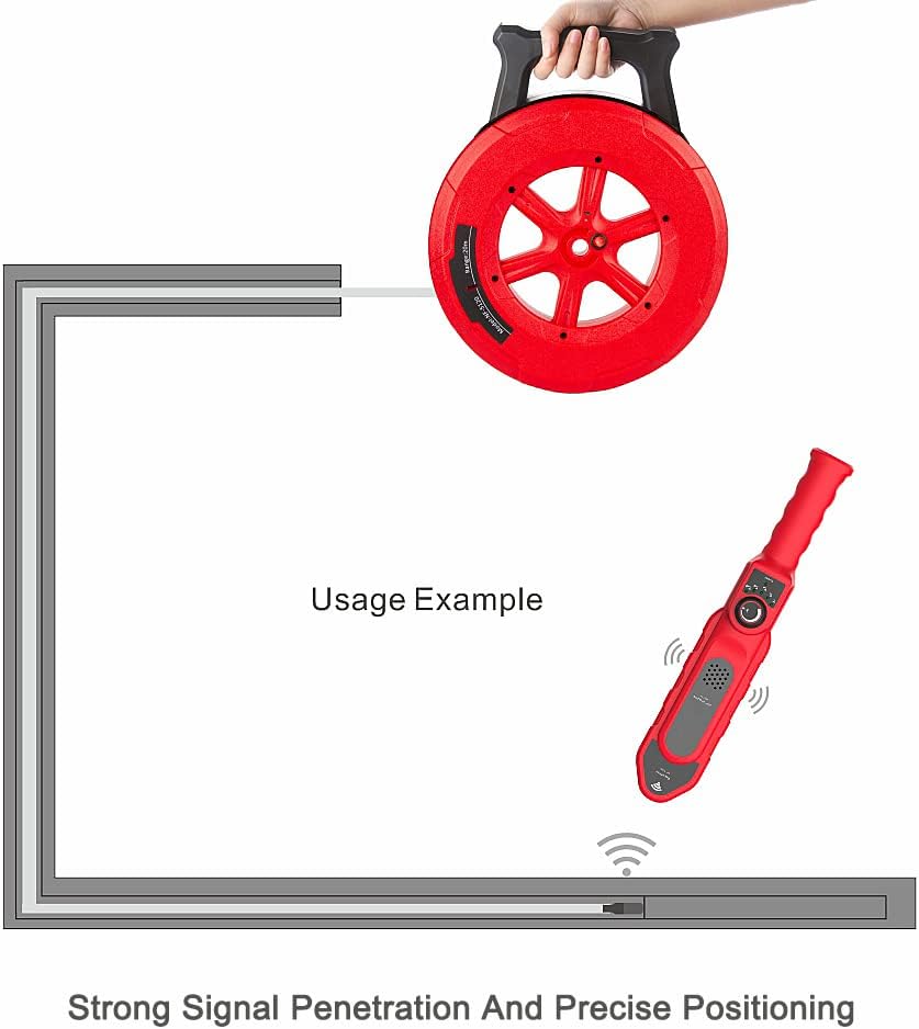 Pipe Blockage Detector, Water Pipe Locator Underground Diagnostic-Tool Wall Scanner Pipeline Blocking Clogging Scanner Plumbers Instrument For Metal PVC Water Pipes, 40M