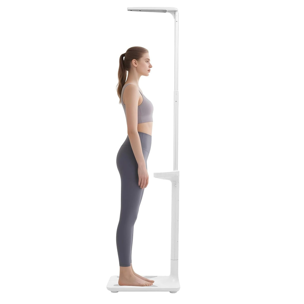 Ultrasonic Physician Scale, Digital Body Composition Analyzer, 440lb Weight Scale with LCD Display, 2.6ft/6.6lbs Ultrasonic Height Body Fat Analyzer for Measuring BMI Weight Height at Home Gym