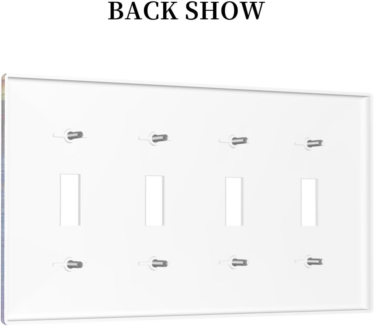 Colorful Country Flower Wildflower Floral Light Switch Covers Quad Toggle Electrical Faceplate 4 Gang Wall Plate Decorative Switch Plates For Bed Room Living Room Decor