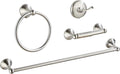 4-Piece Bathroom Hardware Set: Brushed Nickel Bathroom Accessory Set, Towel Bar,Towel Ring,Toilet Paper Holder,Robe Hook, Wall Mounted,Optional Install Longer or Shorter Towel bar