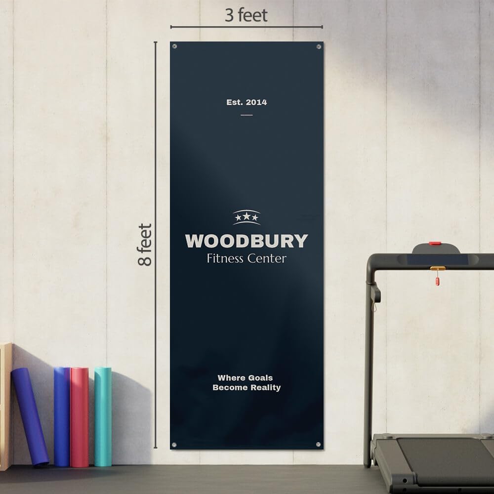 Staples Custom Scrim Vinyl Banner - 36W" x 96L" Quote Banner with 4 Grommets - Durable Outdoor Sign for Events, Promotions, and Business Advertising (Dark)