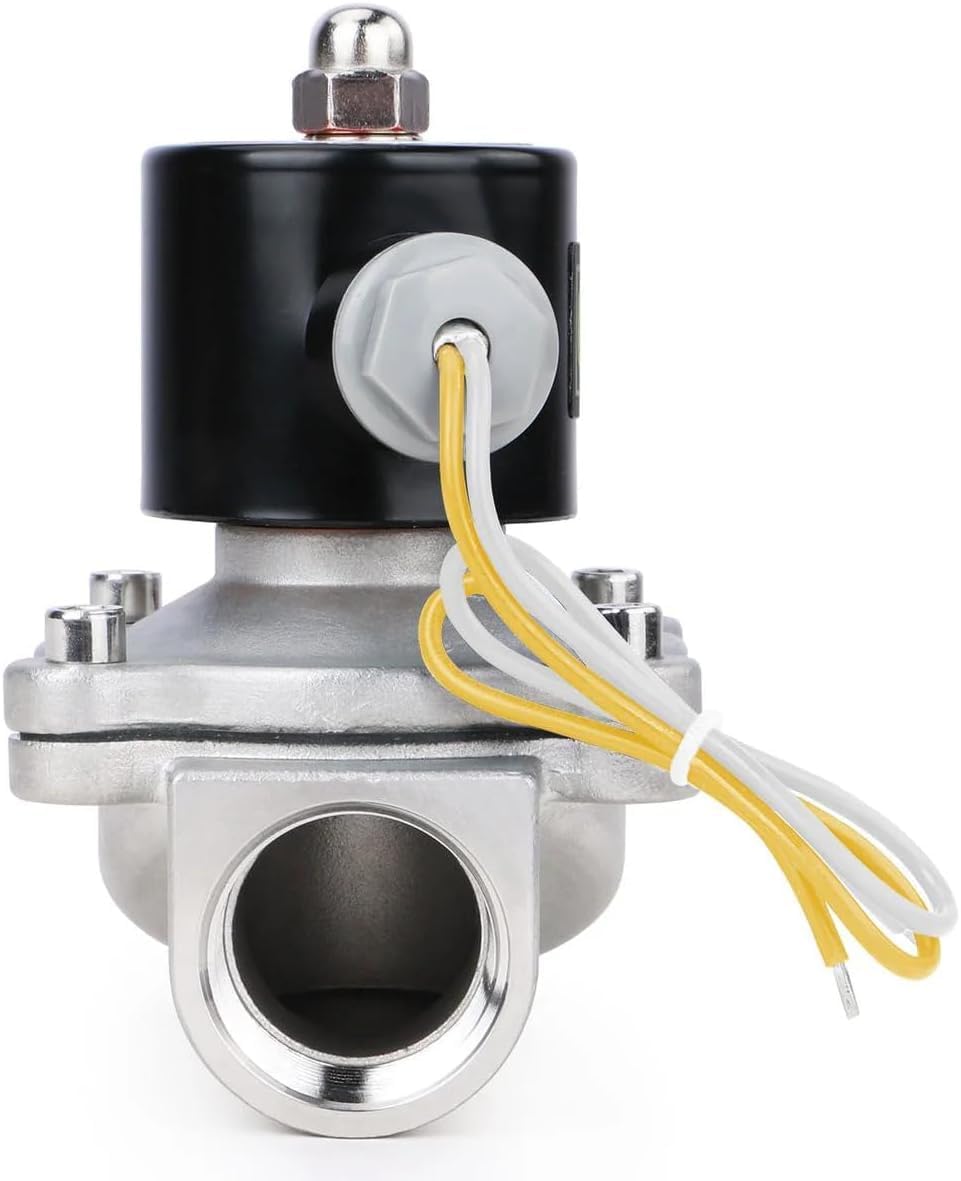 U.S. Solid 1 inch Stainless Steel Electric Solenoid Valve 110VAC Normally Closed Air Water(Pack of 16)