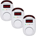 Carbon Monoxide Detectors, WESHLGD Plug-in CO Detector Alarm Monitor with LED Digital Display and Voice Alert for Home/Kitchen - 3 Pack