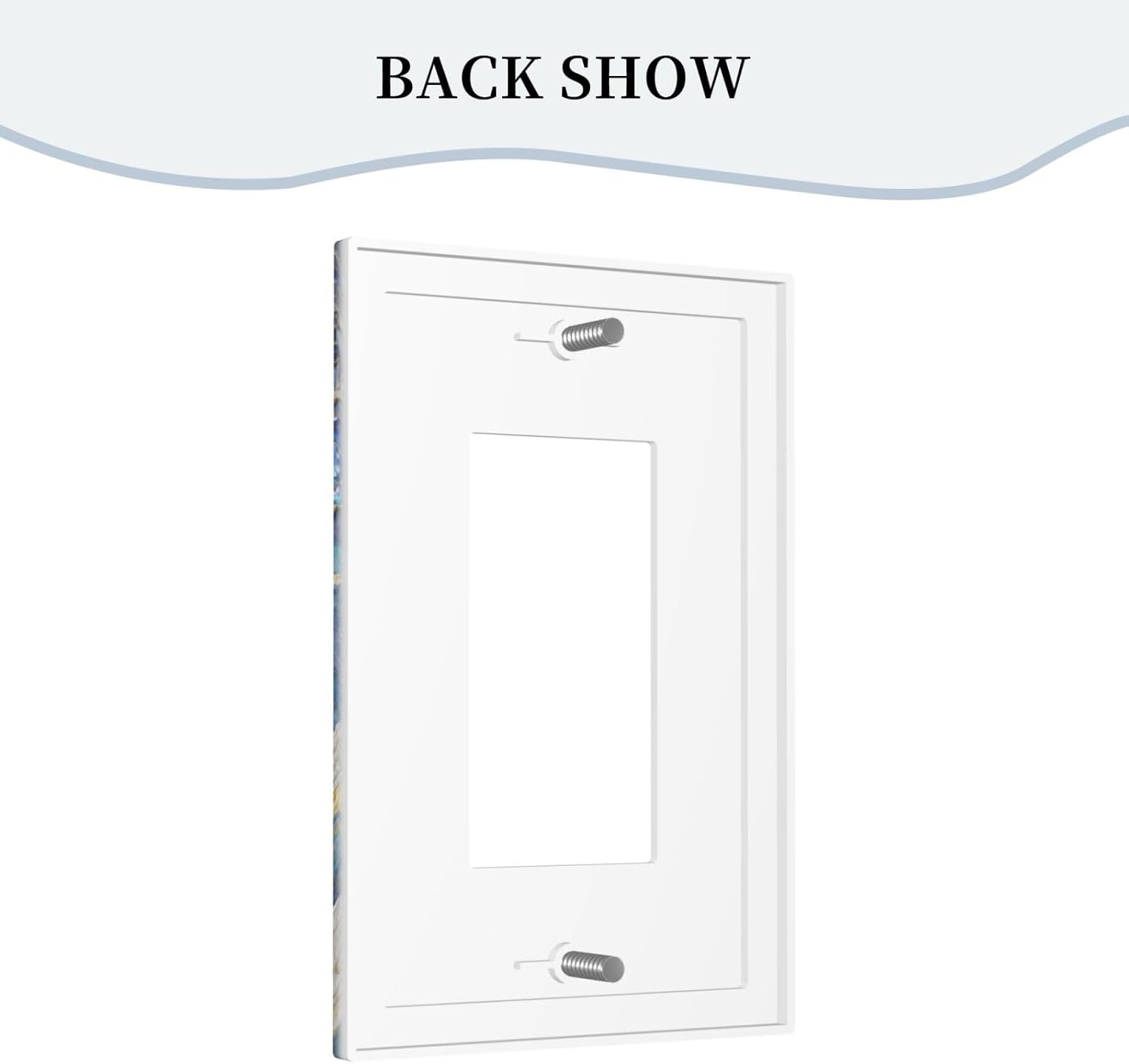 Decorative Outlet Covers Blue White Flower Gold Line Cloud 1 Gang Rocker Light Switch Cover Plate Single Wall Plates for Electrical Outlets Switch Plate Covers Faceplate for Home Decor