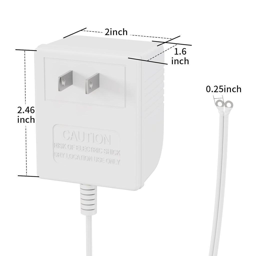 18V Video Doorbell Power Transformer,18Volt 500MA Doorbell Power Adapter, Compatible with Ring, Nest, Wyze, Arlo Wireless Video doorbell(26ft Cable,White)