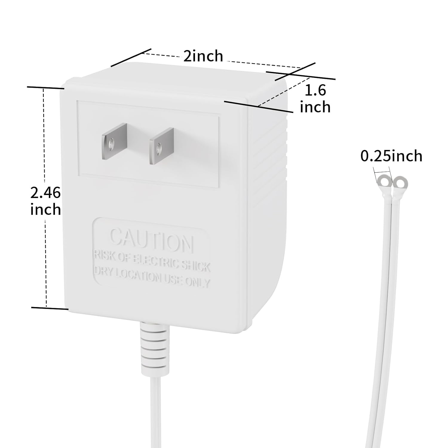 18V Video Doorbell Power Transformer,18Volt 500MA Doorbell Power Adapter, Compatible with Ring, Nest, Wyze, Arlo Wireless Video doorbell(26ft Cable,White)