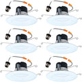 HALO 5 inch / 6 inch LED Recessed Light Trim with 5 Color Temperatures, Dimmable Baffle Can Lights for Ceiling, 6-Pack. 750 Lumens LT56079FS1EWHR6PK