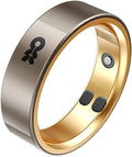 MOMAX 1-Sense Soul Smart Ring for Women, Fashion Fitness Tracker with Mood Monitoring, Touch Control, 5ATM Waterproof, No APP Subscription, Health Ring for Men, Android & iOS Compatible