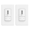ELEGRP Slide Dimmer Switch for Dimmable LED, CFL and Incandescent Light Lamp Bulbs, Single Pole or 3-Way, Full Control with Preset, Rocker Paddle, Wall Plate Included, UL Listed (2 Pack, Matte White)
