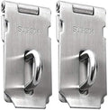 Alise 2pcs Door Locks Hasp Latch,3 Inch SUS 304 Stainless Steel Safety Packlock Clasp Hasp Lock Latch,with Fixing Screw for External Doors Window Cabinet Pet Cage, Brushed Nickel MS9-3A-2P
