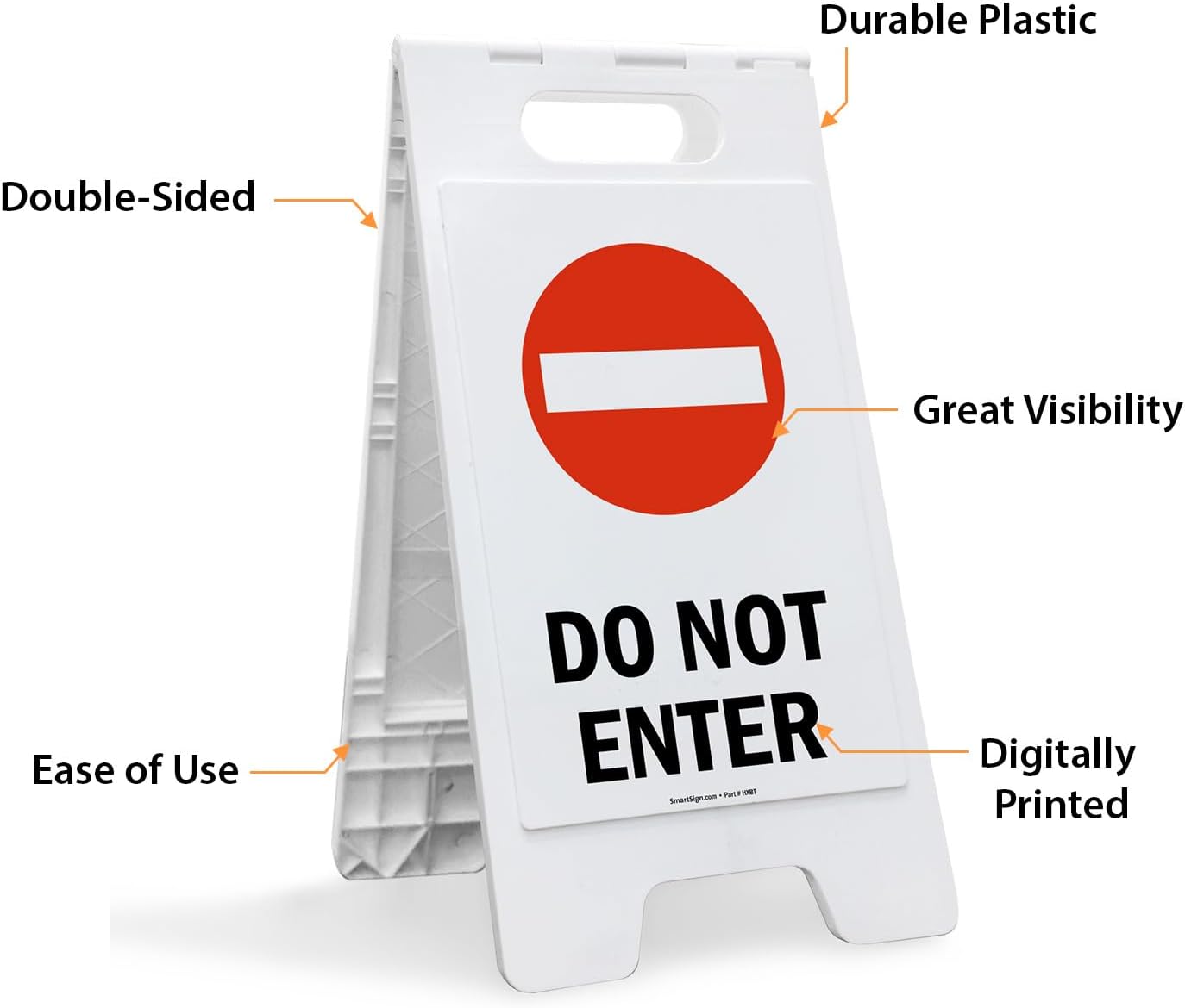 SmartSign 25 x 12 inch “Do Not Enter” Two-Sided Folding Floor Sign, Digitally Printed Plastic, Red, Black & White