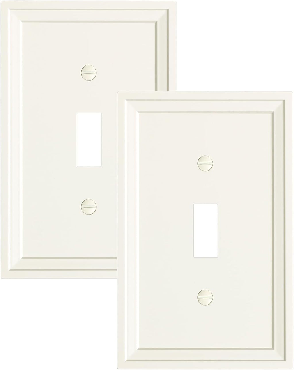2-Pack Single Toggle Light Switch Covers Wall Plate, Light Almond Decorative Switch Plate Covers, 1 Gang Natural Bamboo Fiber Wall Plate, Corrosion Resistant