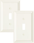 2-Pack Single Toggle Light Switch Covers Wall Plate, Light Almond Decorative Switch Plate Covers, 1 Gang Natural Bamboo Fiber Wall Plate, Corrosion Resistant