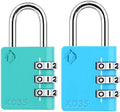 XD35 Combination Lock, 3-Digit Padlock for School Gym Sports LockerLock, Fence, Toolbox, Case, Hasp Storage (2-Pack, Emerald, Blue)