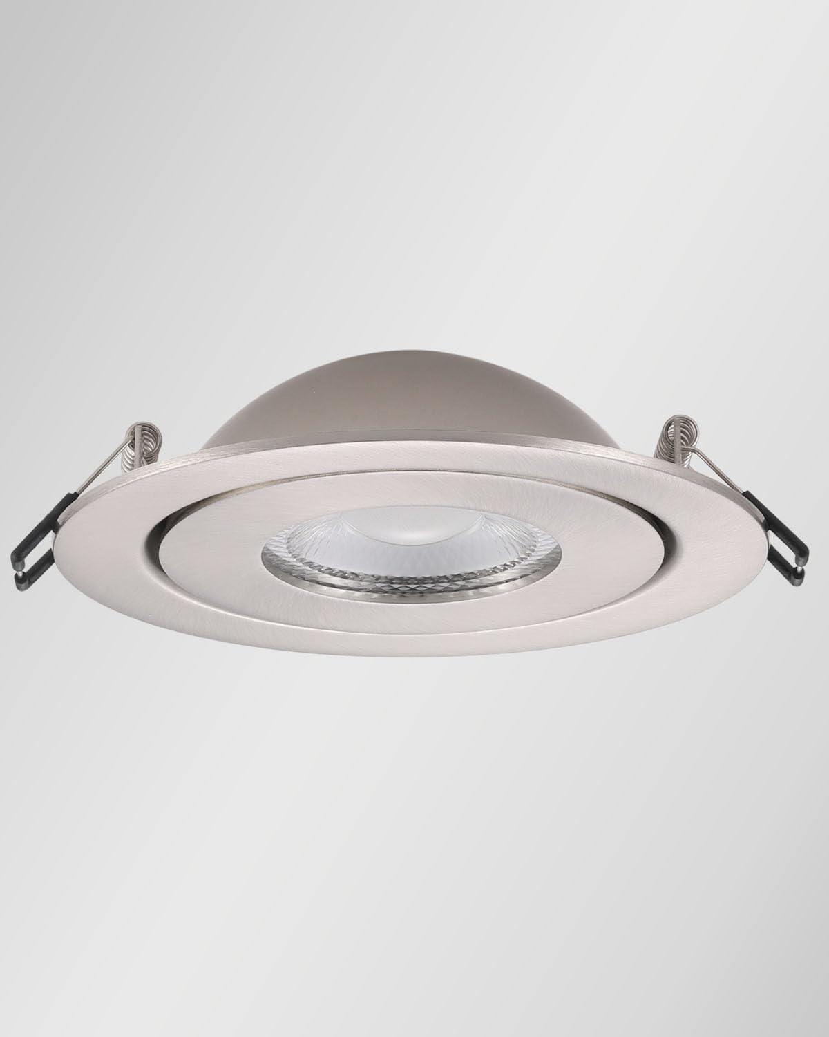 4-inch Gimbal LED Recessed - 4 in Lighting 6Pack Canless Brushed Nickel Trim 90° Tilt Swivel LED Eyeball Wafer Slope Ceiling Adjustable Spotlight Dimmable Brushed Nickel 4 inch 6 Pack