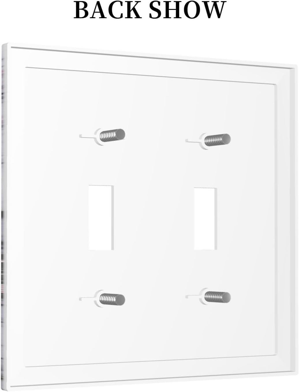 Decorative Switch Plates White Marble Pattern Black Lines Pink Lines 2 Gang Double Toggle Outlet Light Switch Cover Wall Plate Electrical Faceplate for living Room Office Decor