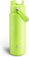 ENCOOL Insulated Water Bottle with Straw Stainless Steel Water Bottle, Leak-Proof, BPA-Free, Double Wall Vacuum Keeps Cold for 24 Hours for Sports, Travel, School (32 oz, Sharp Green)