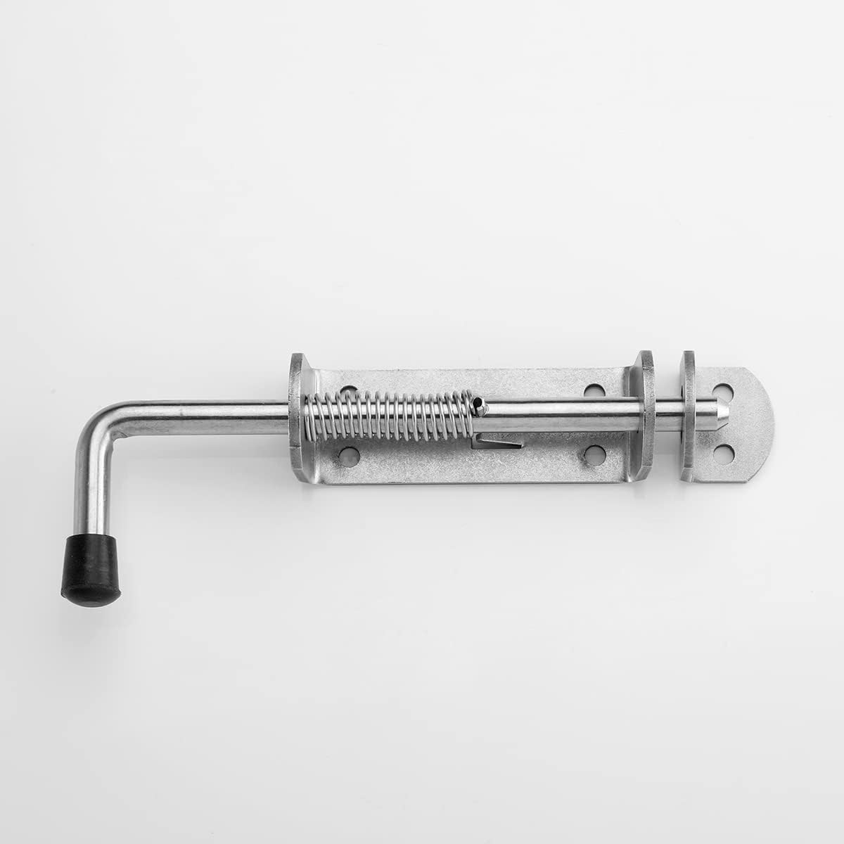 JQK Spring Loaded Sliding Bolt Latch, Heavy Duty 304 Stainless Steel Thickened 4mm Door Lock Barrel Bolt, 8.6 Inch Brushed Finished, HSB500