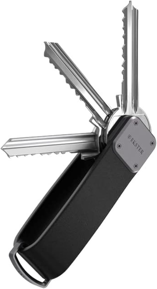 Ekster Smart Keychain Organizer | Compact Key Holder With Bluetooth Finder and Loop for Car Keys | Men's Keyrings Holder (Nappa Black)