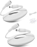 Basesailor 12V DC Extension Cable 20ft 2 Pack,5V 9V 2.1mm x 5.5mm 5521 Power Supply Adapter Long Flat Extender Cord,Female to Male Wire for Outdoor CCTV Security Camera,IP Network Camera,DVRs