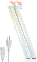 Ensenior 32 Inch Hand Wave LED Under Cabinet Lighting Plug in or Hardwired with Dimmable 5CCT CRI 90+ 2.4G Wireless Sync, Under Counter Lights with for Kitchen, 120V, 18W 1100LM, 2 Pack