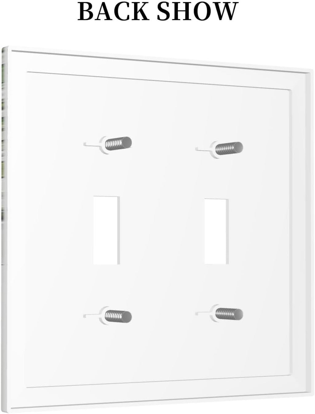 Decorative Switch Plates Sage Green Eucalyptus Watercolor Plant Leaves 2 Gang Double Toggle Outlet Light Switch Cover Wall Plate Electrical Faceplate for Bedroom Bathroom Decor