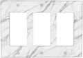 Decorative Outlet Covers Modern Grey Marble Texture 3 Gang Light Switch Cover Plate Triple Rocker Wall Plates for Electrical Outlets Switch Plate Covers for Bedroom Kitchen Home Decor