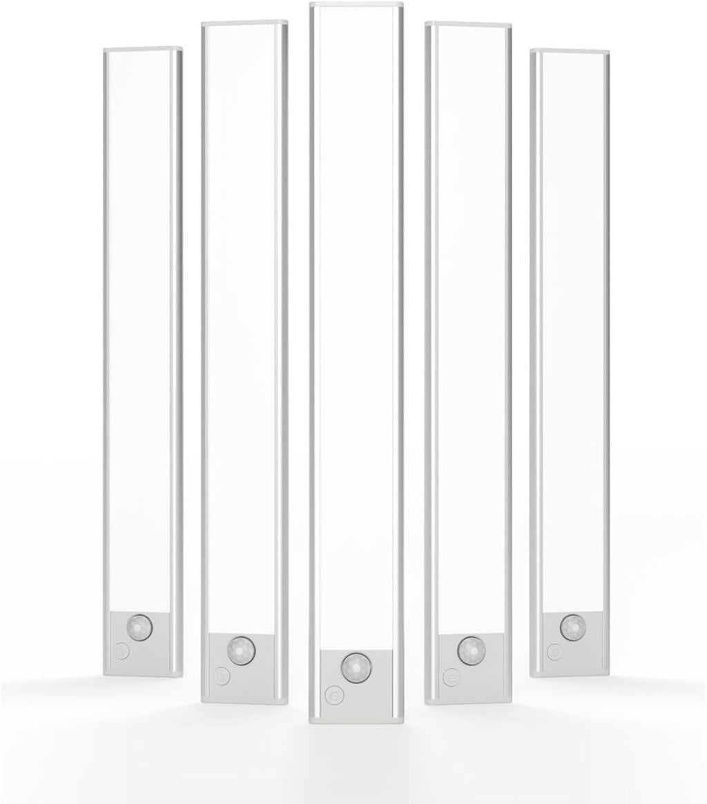 Under Cabinet Lighting, LED Magnetic Motion Activated Under Cabinet Lights, Rechargeable Closet Lights 2500mAh Battery Operated, Wireless Dimmable Under Counter Lights for Kitchen,Hallway 5 Pack