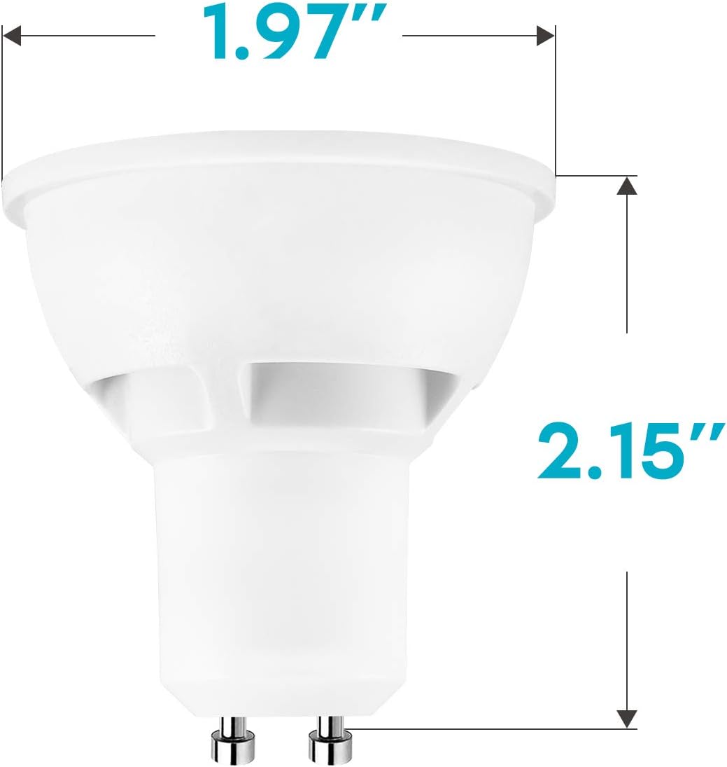 LUXRITE MR16 GU10 LED Bulbs Dimmable, 50W Halogen Equivalent, 3000K Soft White, 500 Lumens, 120V Spotlight LED Bulb GU10, Enclosed Fixture Rated, Perfect for Landscape or Home Lighting (16 Pack)