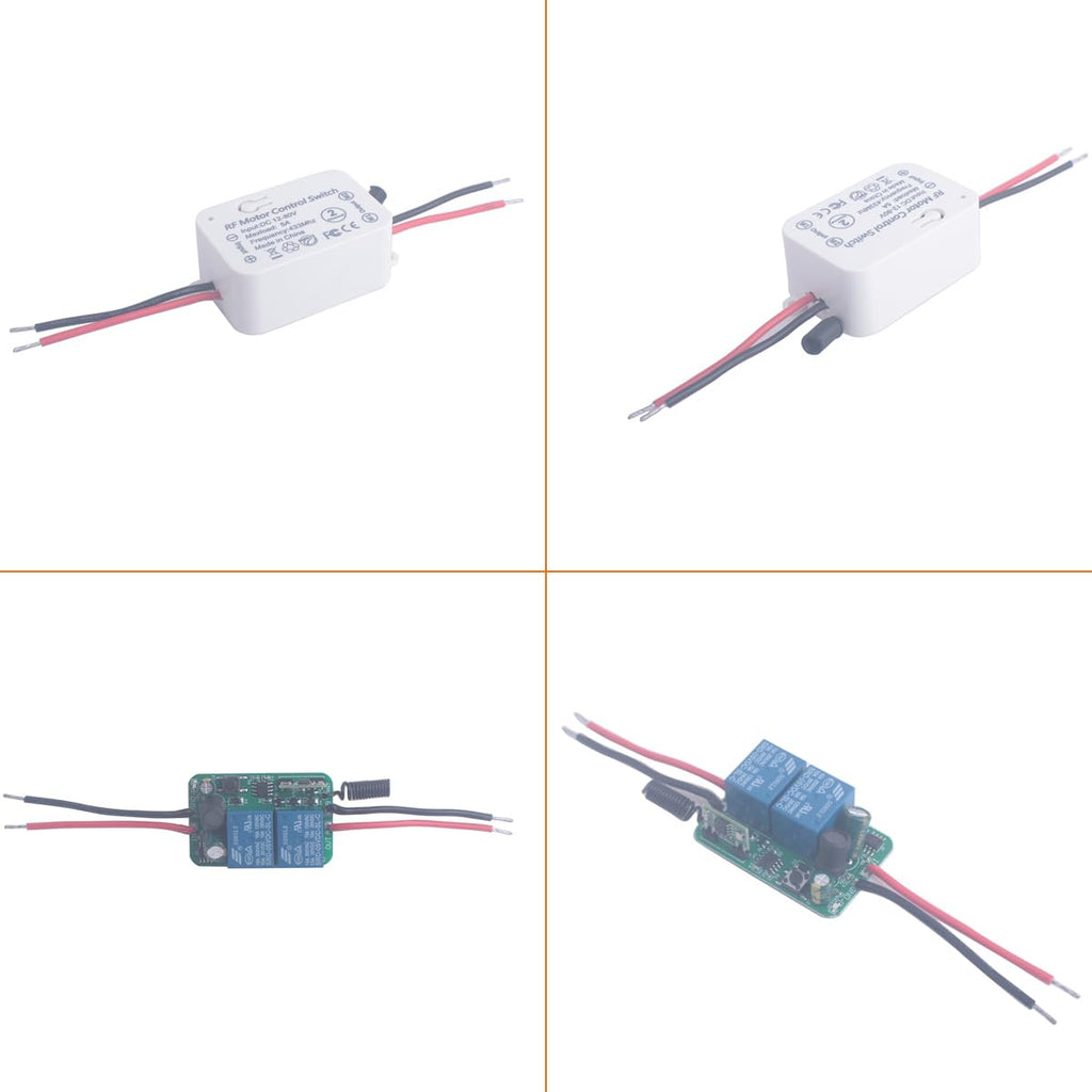 12V 24V 36V 48V DC Motor Remote Control Switch, 12V-80V 5A Wireless Relay Switches Receiver Controller with 2 Transmitters, Remote Controls Motor Move Forward and Reverse (DC 12V-80V/2* Controller)