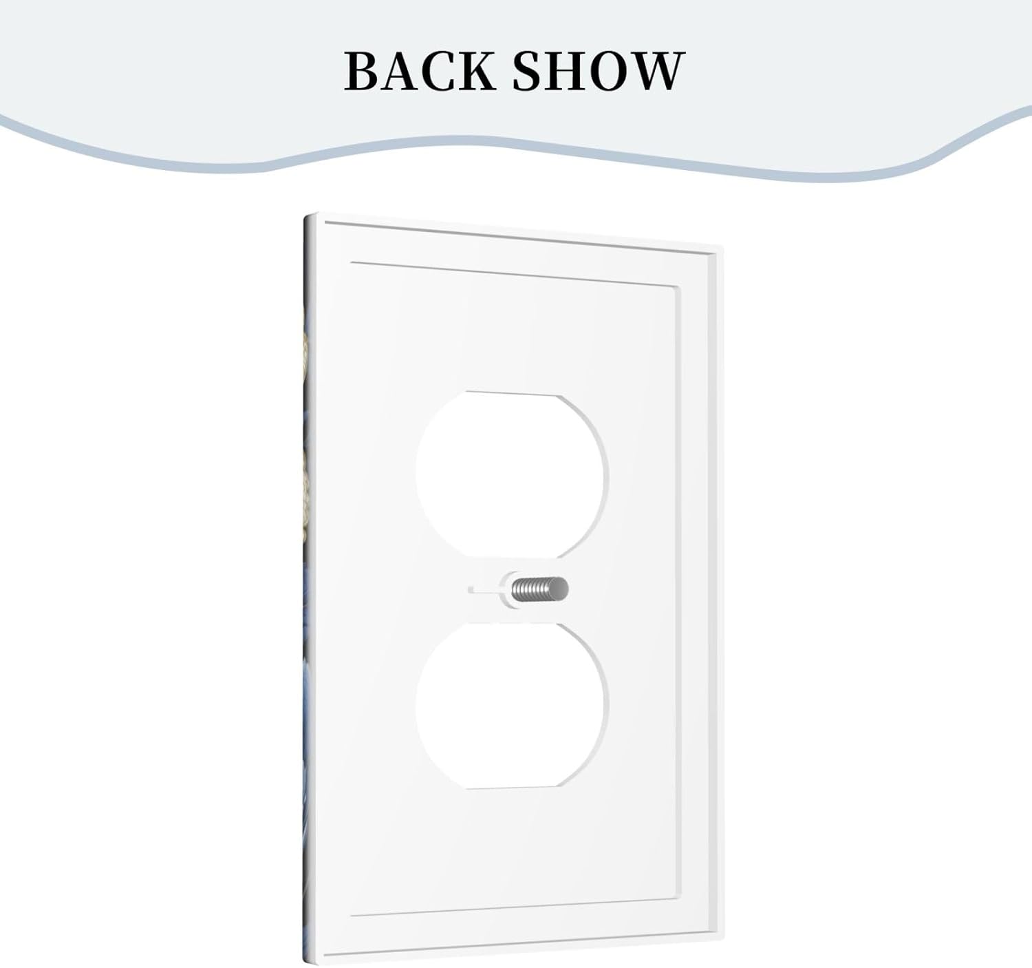 Blue White Flowers Light Switch Cover 1 Gang Outlet Plate Single Duplex Wall Plate Covers Decorative Switchplate Covers Electrical Faceplate for Home Decor