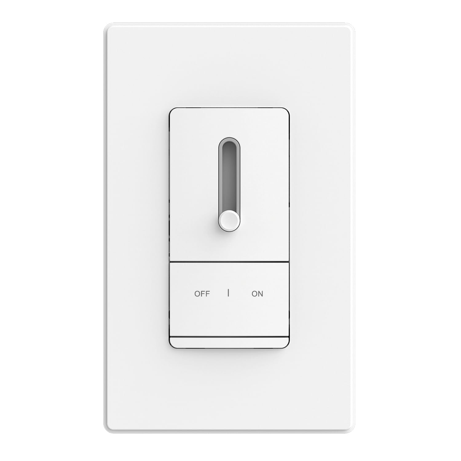 ELEGRP Slide Dimmer Switch for Dimmable LED, CFL and Incandescent Light Lamp Bulbs, Single Pole or 3-Way, Full Control with Preset, Rocker Paddle, Wall Plate Included, UL Listed (1 Pack, Matte White)
