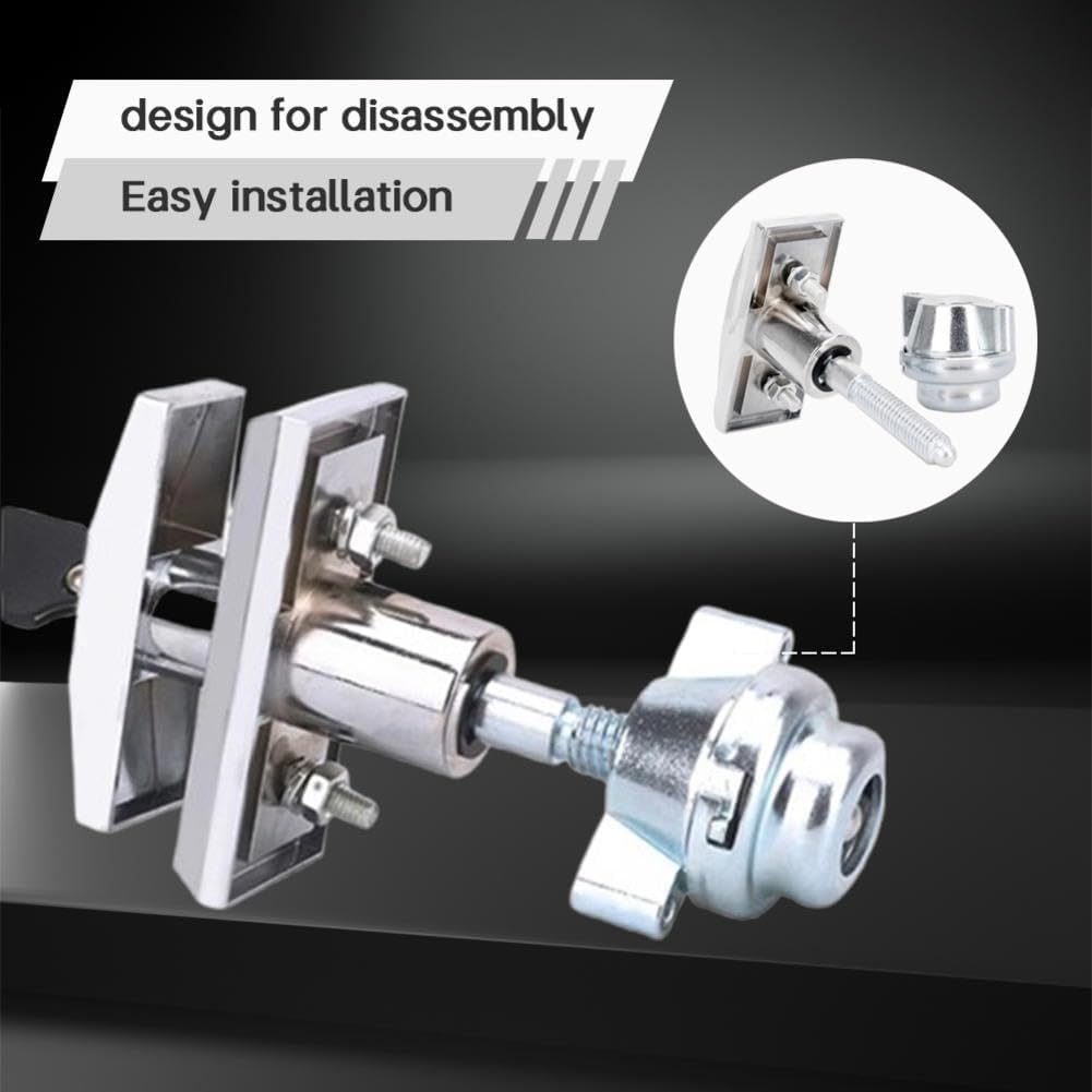 Vending Machine Key,Half Zinc and Half Aluminum T-Shaped Non Universal Anti-Theft Lock Core Handle Automatic Water Vending Machine Lock,Suitable for Coin Operated Game Machines,Etc (Silver)
