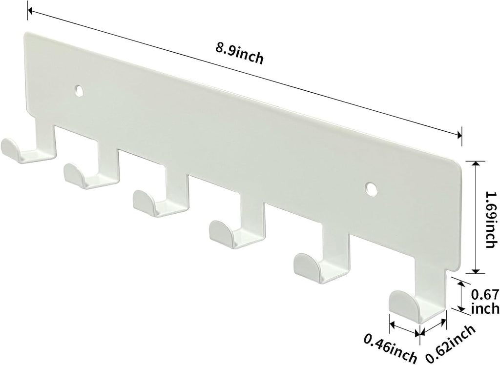 GTK Key Holder for Wall, Key Hooks with 6 Hooks, Wall Mounted Key Holder for Hallway, Self Adhesive Key Rack(White)