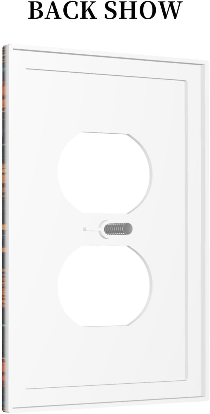 Boho Colorful Mandala 1 Gang Duplex Receptacle Switch Wall Plate Decorative Switchplate Outlet Covers Electrical Plug Cover Faceplate for Bathroom Home Decor 5 X 3 IN