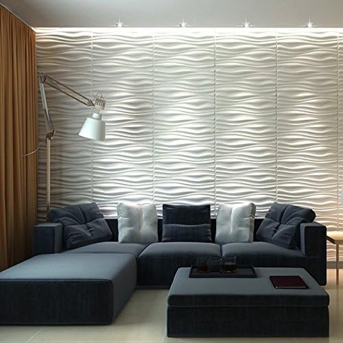 Art3d Decorative 3D Wall Panel, 32 Sq.FT PVC Interior Wall Decor for Living Room, Bedroom, Lobby, Office, Shopping Mall, White