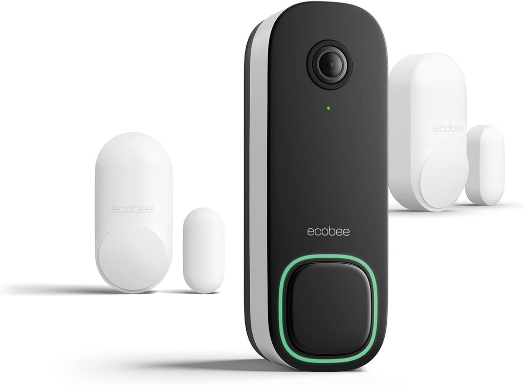 ecobee Security Bundle Pack Smart Doorbell Camera (Wired) + SmartSensor for Doors and Windows (2-Pack)