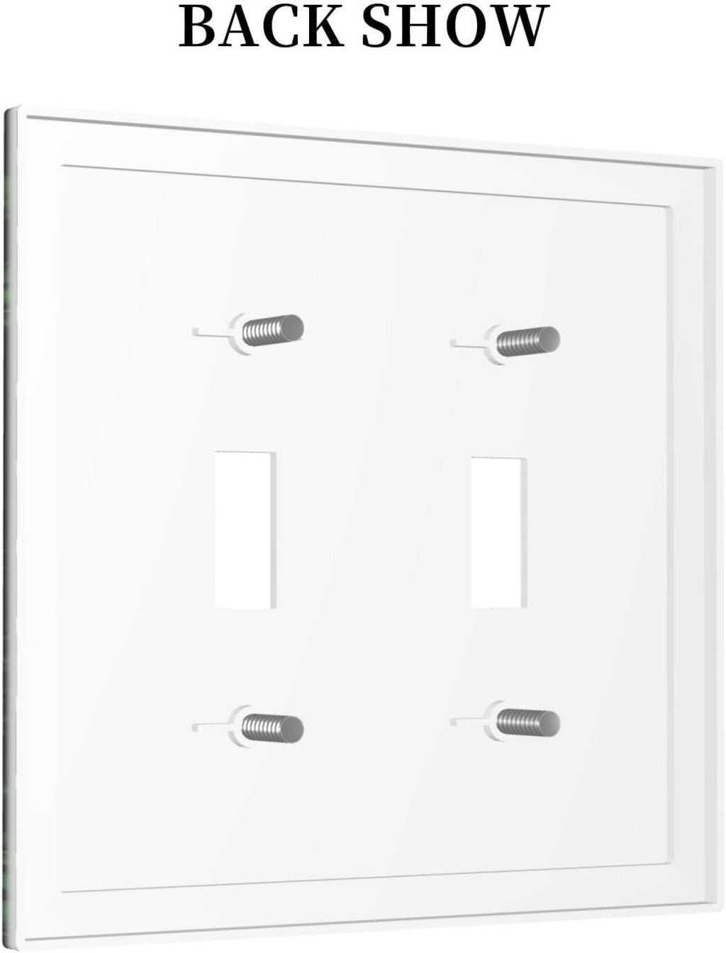 Decorative Light Switch Plate Covers Boho Red Mushroom Green Leaf Plants Floral 2 Gang Wall Plate Double Toggle Switch Cover Plate Electric Dual Device Electrical Faceplate