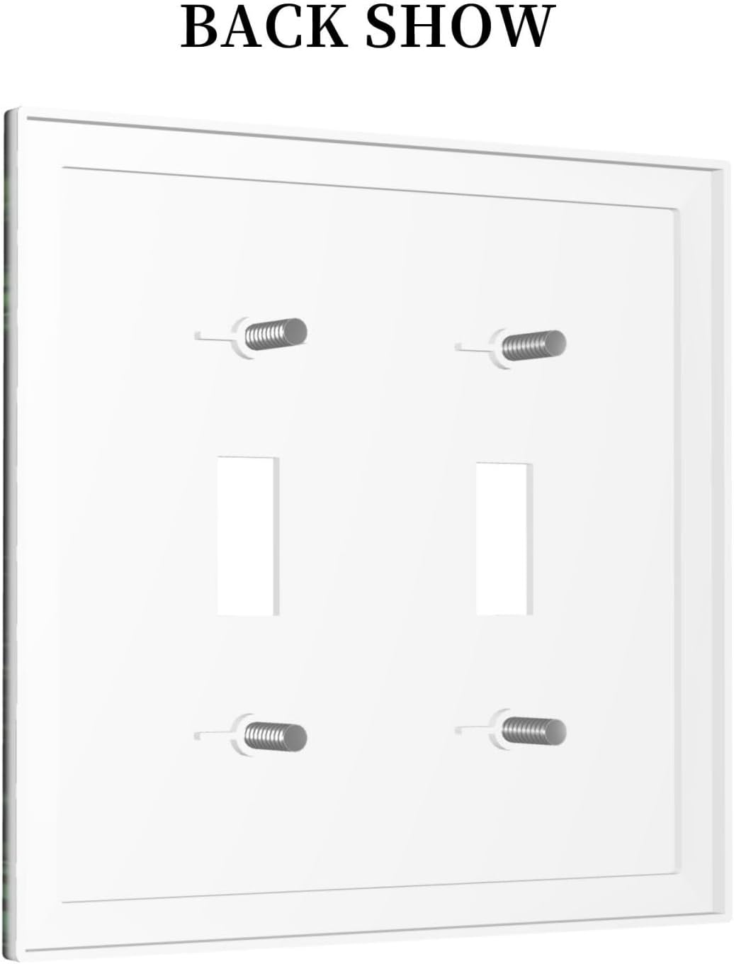 Decorative Light Switch Plate Covers Boho Red Mushroom Green Leaf Plants Floral 2 Gang Wall Plate Double Toggle Switch Cover Plate Electric Dual Device Electrical Faceplate
