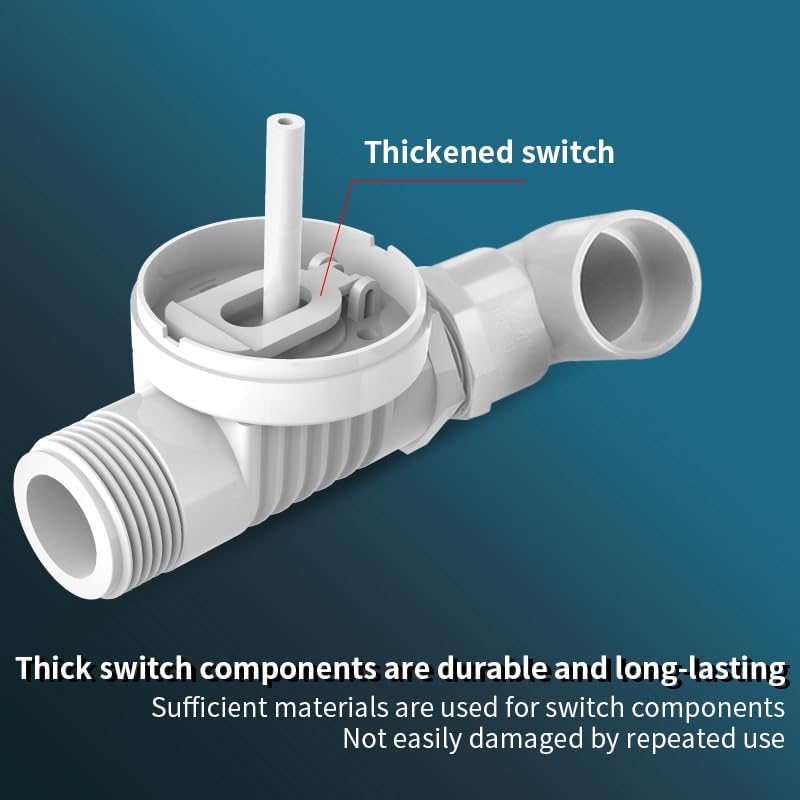 2 Pack 1/2 Float Valve for Water Tank,Aquapulse Water Float Automatic Water Level Control Aqua Pluse Trough Blue Plastic Float Valve Switch for Pool,Pond,Livestock(Top inner)