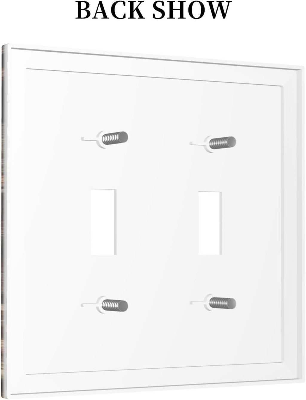 Decorative Switch Plates Rustic Brown Wood Pattern Splice Plank 2 Gang Double Toggle Outlet Light Switch Cover Wall Plate Electrical Faceplate For Farmhouse Cabin Decor